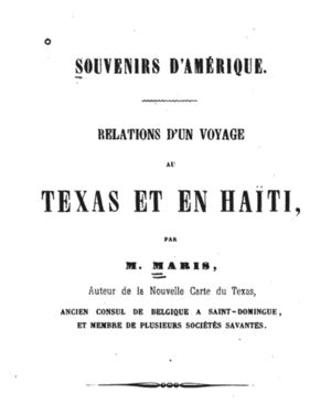 Voorblad Souvenirs d’Amérique. Relations d’un voyage au Texas et en Haïti Brussel, 1863.
